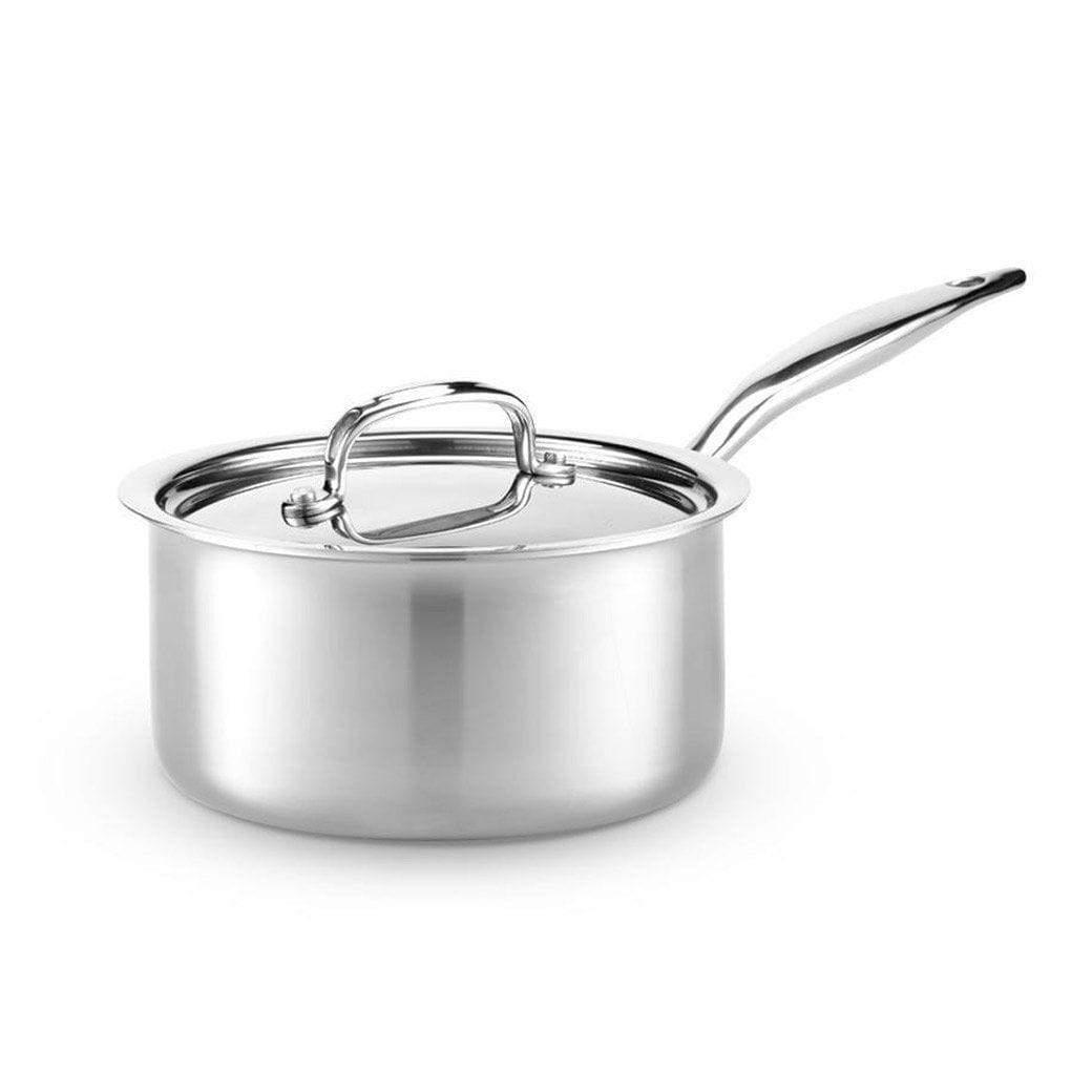 Heritage Steel 5-ply Stainless Saucepan with Lid - J.L. Hufford