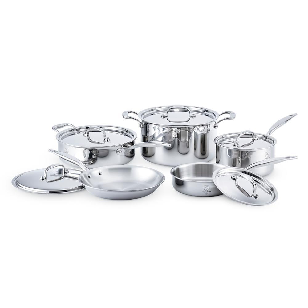 Heritage Steel 5-ply Stainless Core Cookware Set - 10-Piece - J.L. Hufford