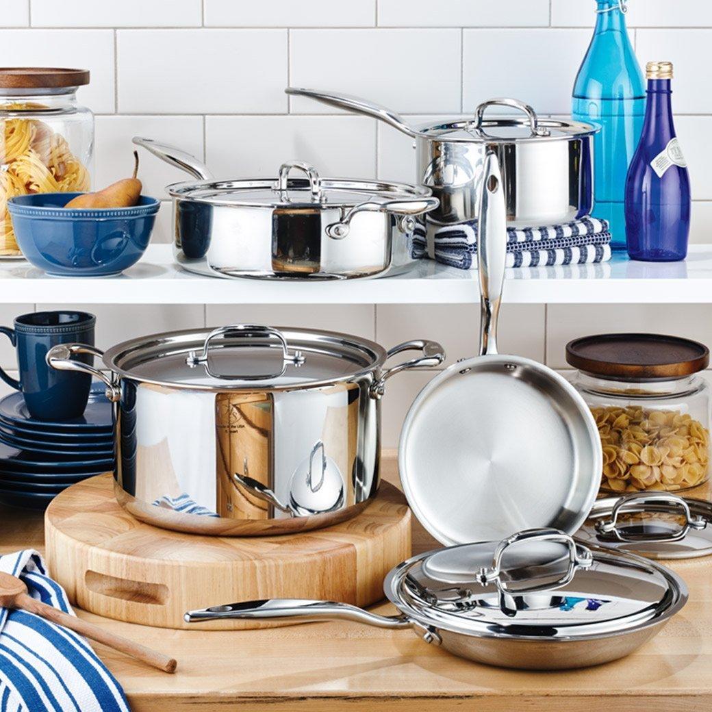 Heritage Steel 5-ply Stainless Core Cookware Set - 10-Piece - J.L. Hufford