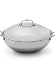 Heritage Steel Enhanced 5-ply Stainless 13.5″ Wok with Lid displayed on a white background