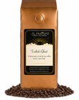 1 lb J.L. Hufford Turkish Blend coffee bag with coffee beans on a white background