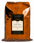 5 lb J.L. Hufford Decaf Trucker's Brew coffee bag with coffee beans on a white background