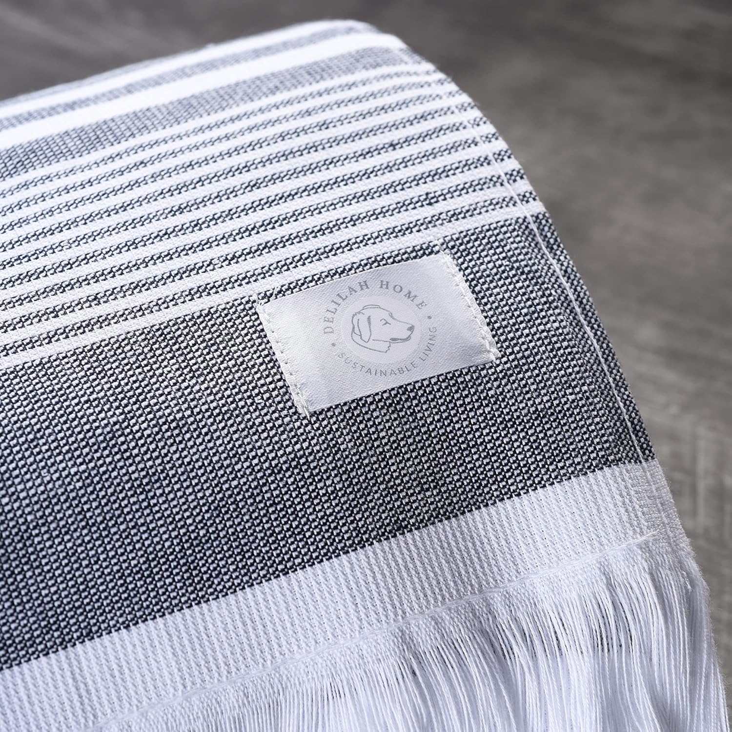 Delilah Home Sustainable Living 100% Organic Cotton Beach Towel 36-Inch by 70-Inch