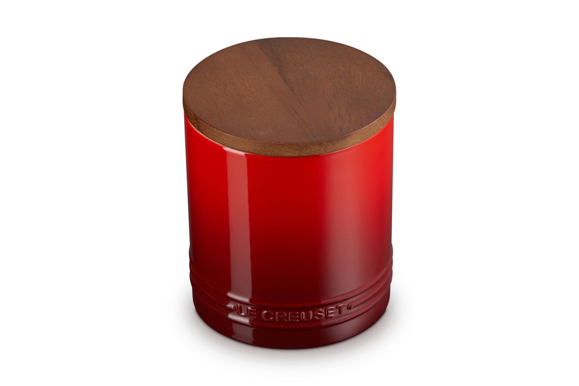 Le Creuset Stoneware Signature Canister with Wood Lid, 16 Oz.