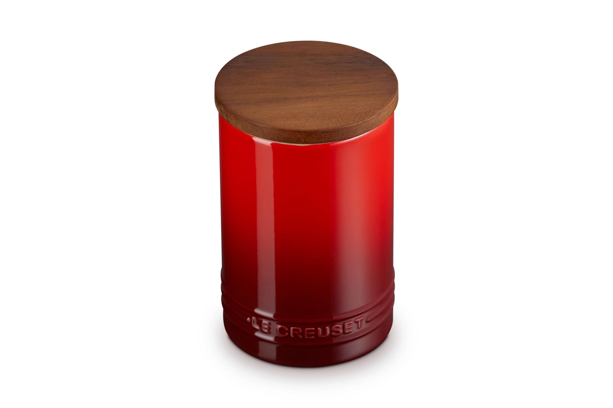 Le Creuset Stoneware Signature Canister with Wood Lid, 16 Oz.