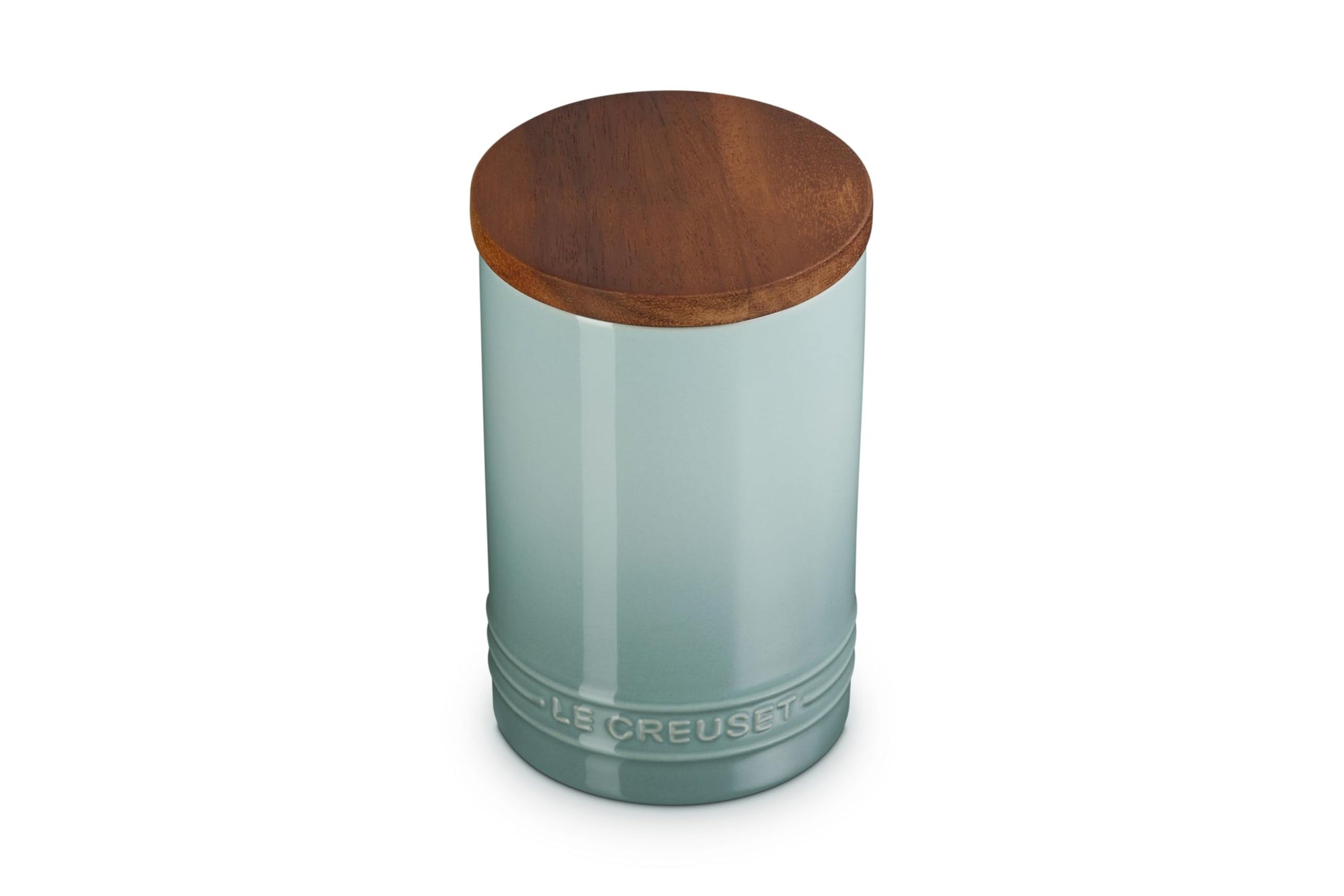 Le Creuset Stoneware Signature Canister with Wood Lid, 16 Oz.