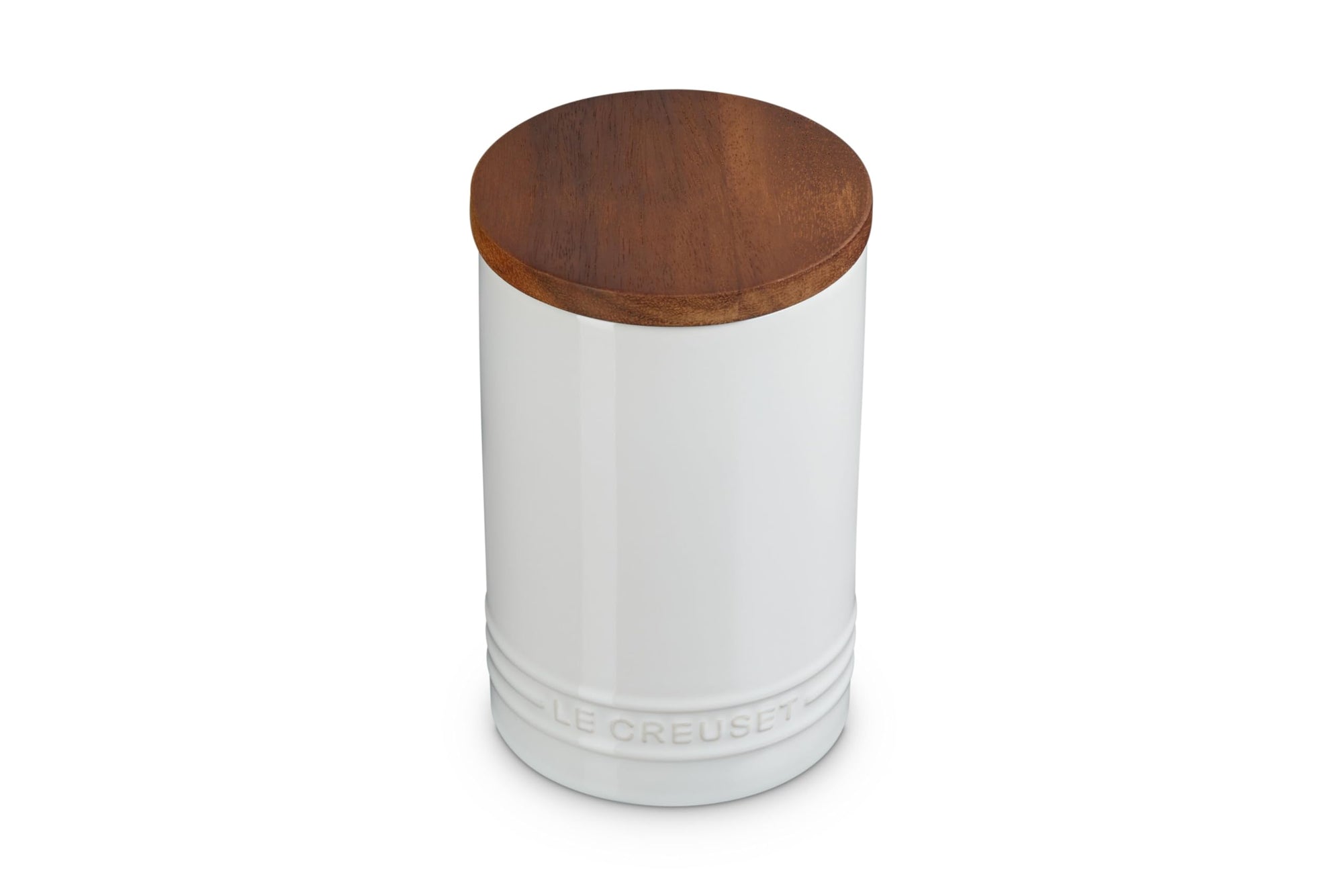 Le Creuset Stoneware Signature Canister with Wood Lid, 16 Oz.