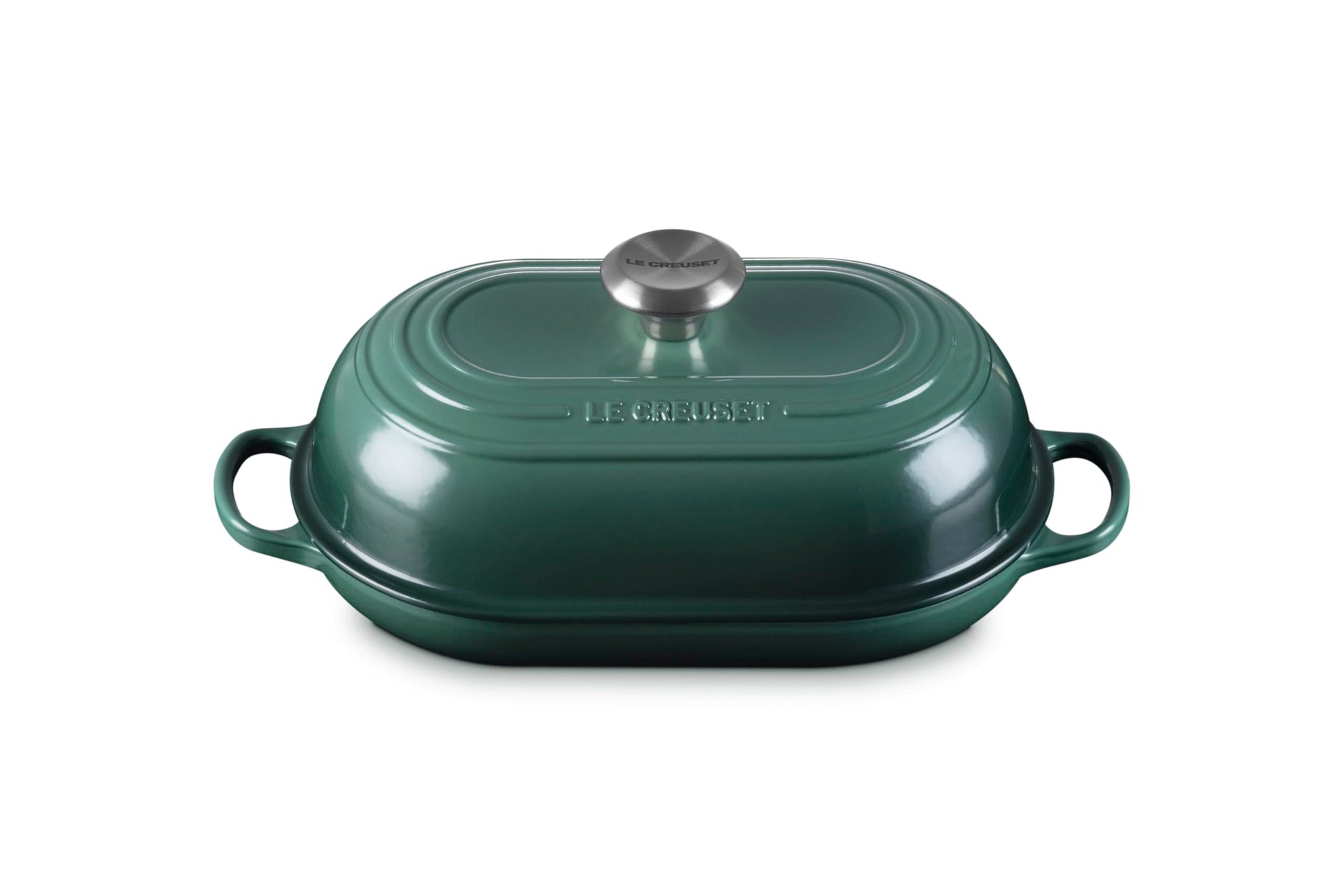 Artichaut bread oven pan with lid and handles displayed on a white background