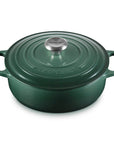 3.5 qt artichaut Le Creuset Signature Round Wide Dutch Oven with a lid displayed on a white background