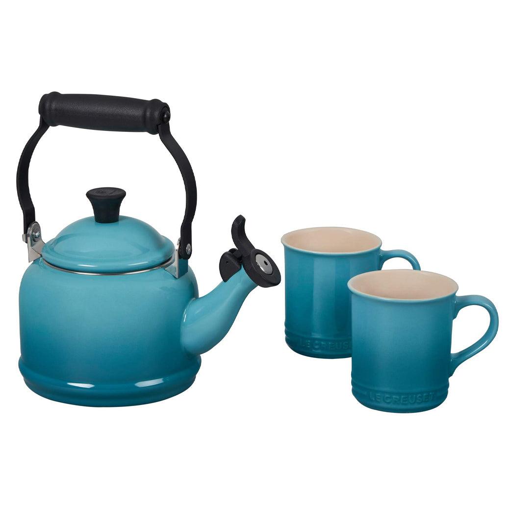 Le Creuset Demi Kettle &amp; 2 Stoneware Mug Set - J.L. Hufford
