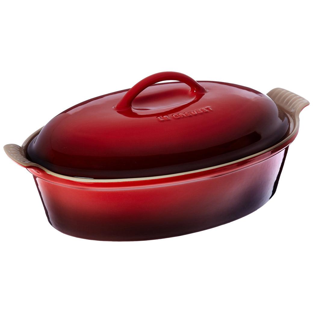 Le Creuset 4 qt. Heritage Stoneware Covered Oval Casserole - Thumbnail 3