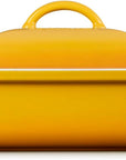 Side view of a Nectar Le Creuset 2.5 qt (9-Inch) Stoneware Heritage Covered Square Casserole displayed on a white background