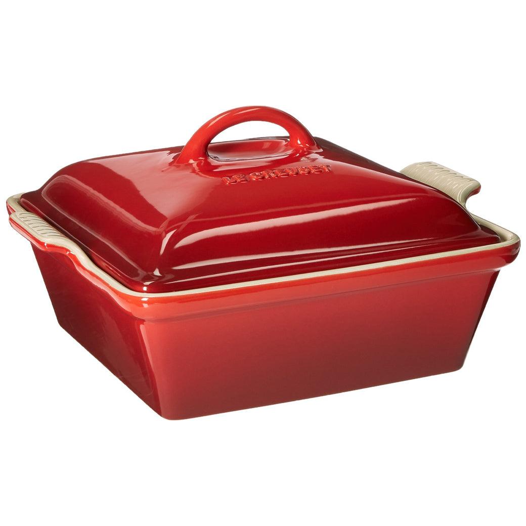 Le Creuset 2.5 qt (9-Inch) Stoneware Heritage Covered Square Casserole - Thumbnail 4