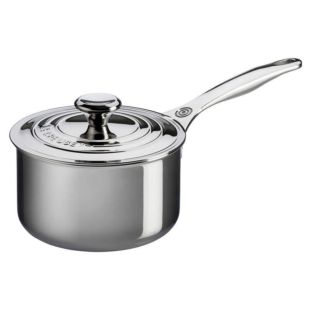 Le Creuset 3.5 qt. Stainless Steel Saucier Pan with Lid
