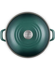 Top view of artichaut pot and artichaut lid on a white background