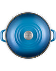 Top view of Marseille pot and Marseille lid on a white background
