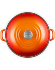 Top view of flame pot and flame lid on a white background