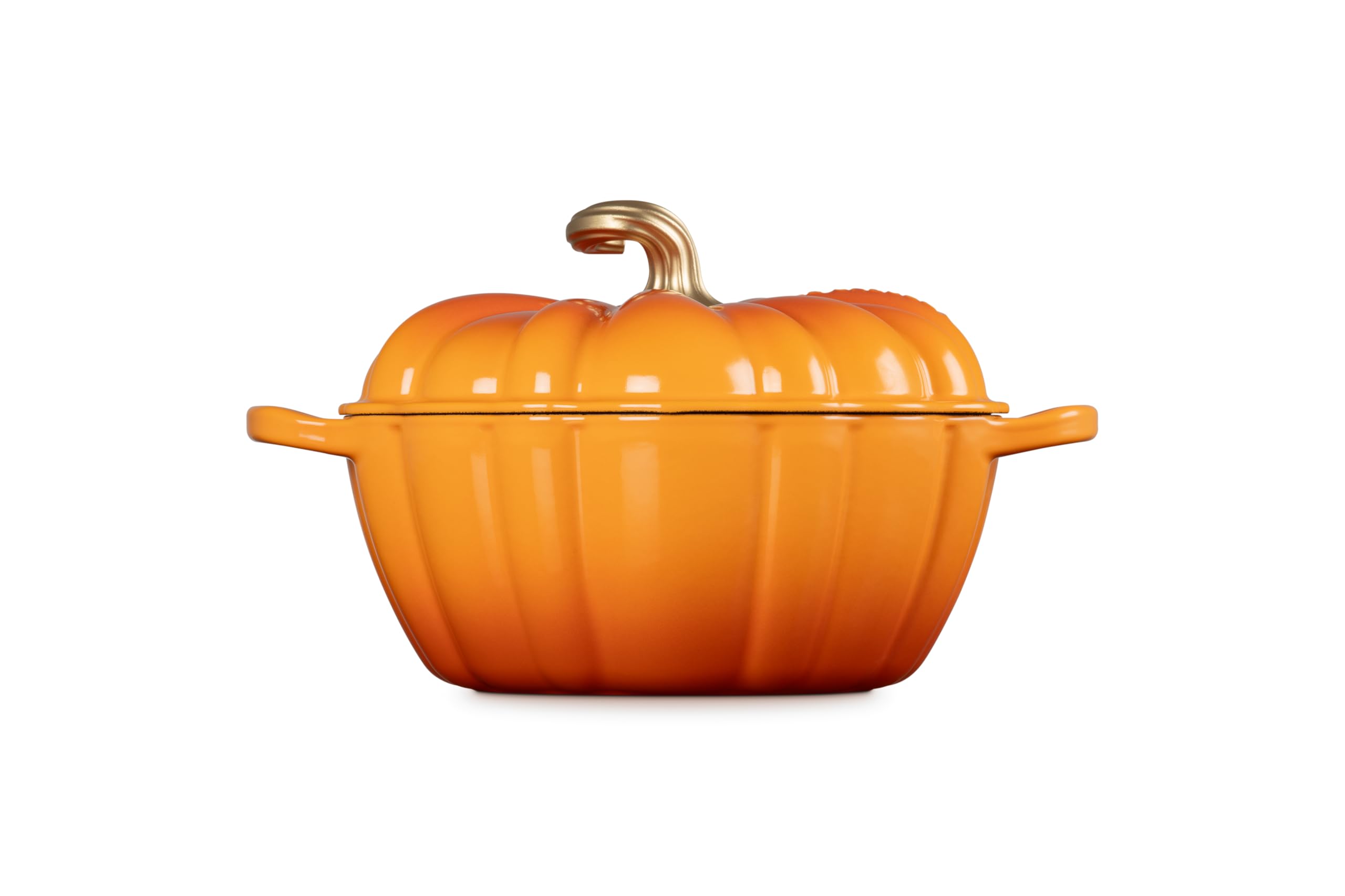 Le Creuset Enameled Cast Iron Figural Pumpkin Cocotte, 4 qt., w/Copper Knob - Thumbnail 2