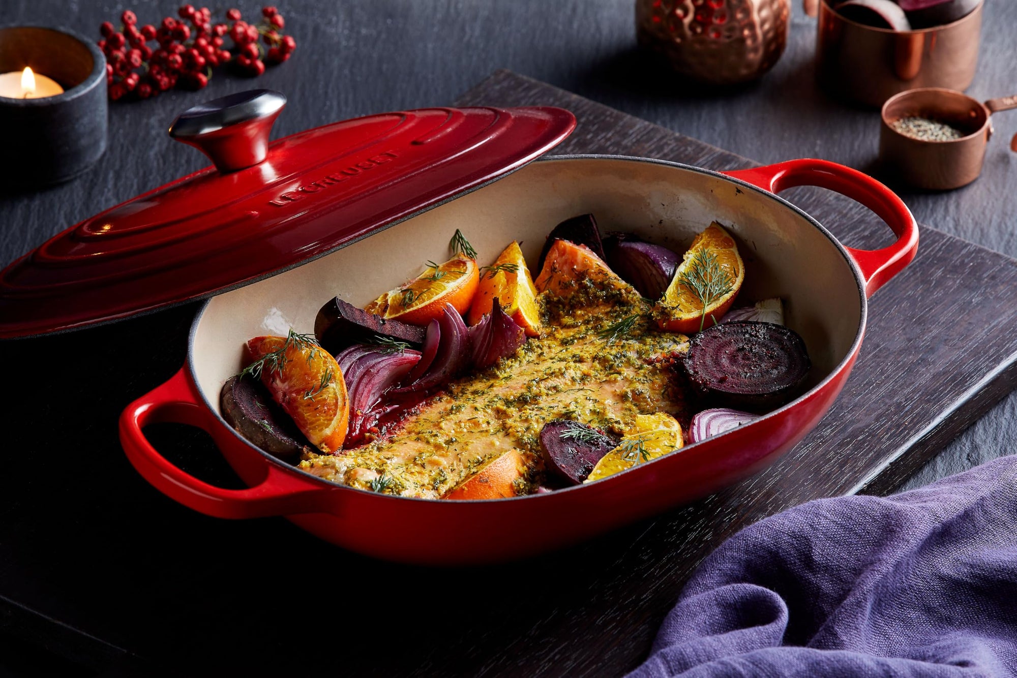 Le Creuset Enameled Cast Iron Signature Oval Casserole with Lid, 3.75 qt.