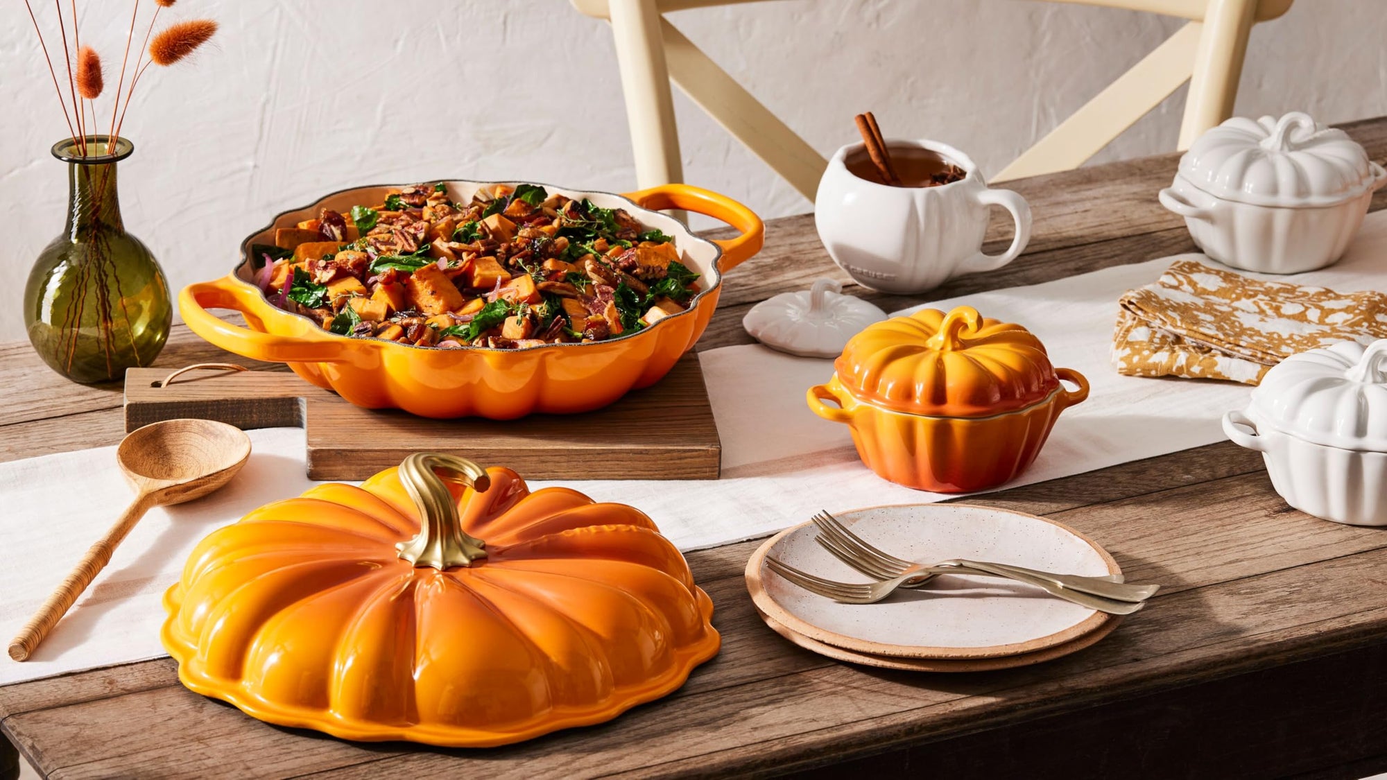 Le Creuset Enameled Cast Iron Signature Pumpkin Braiser, 2.75 qt.