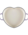 Top view of provence heart shaped 1.25 qt cocotte with handles displayed on a white background