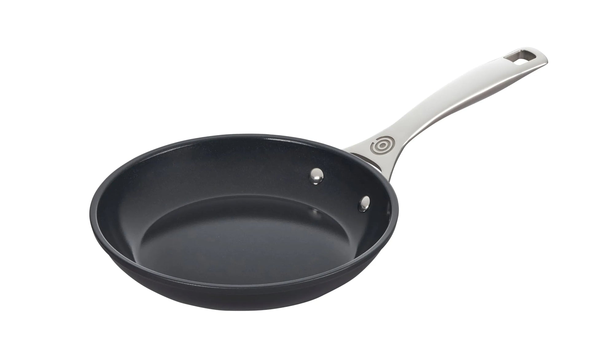 Le Creuset Essential Non-stick Ceramic 8" Fry Pan with handle displayed on a white background