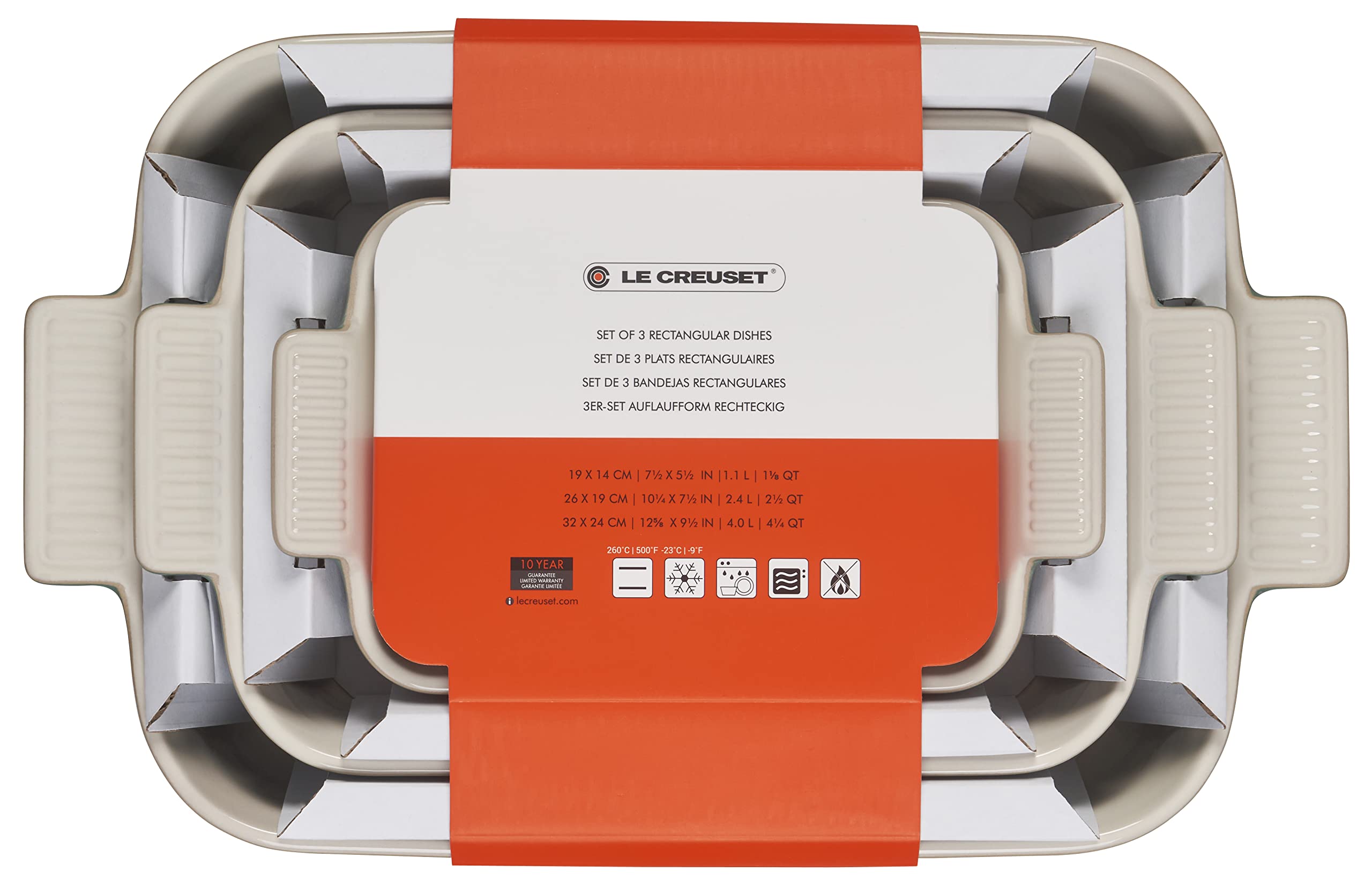 Le Creuset Heritage Open Rectangular Dishes, Set of 3 - Thumbnail 5