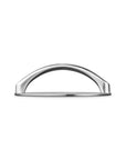 A polished chrome metal bar handle with a semi-circular arch shape on a grill press, shown against a plain white background.