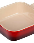 Cerise Heritage 3 Qt Square Dish displayed on a white background