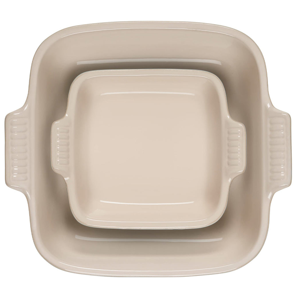 Le Creuset Stoneware Heritage Set of 2 Square Dishes - Sea Salt | J.L. Hufford