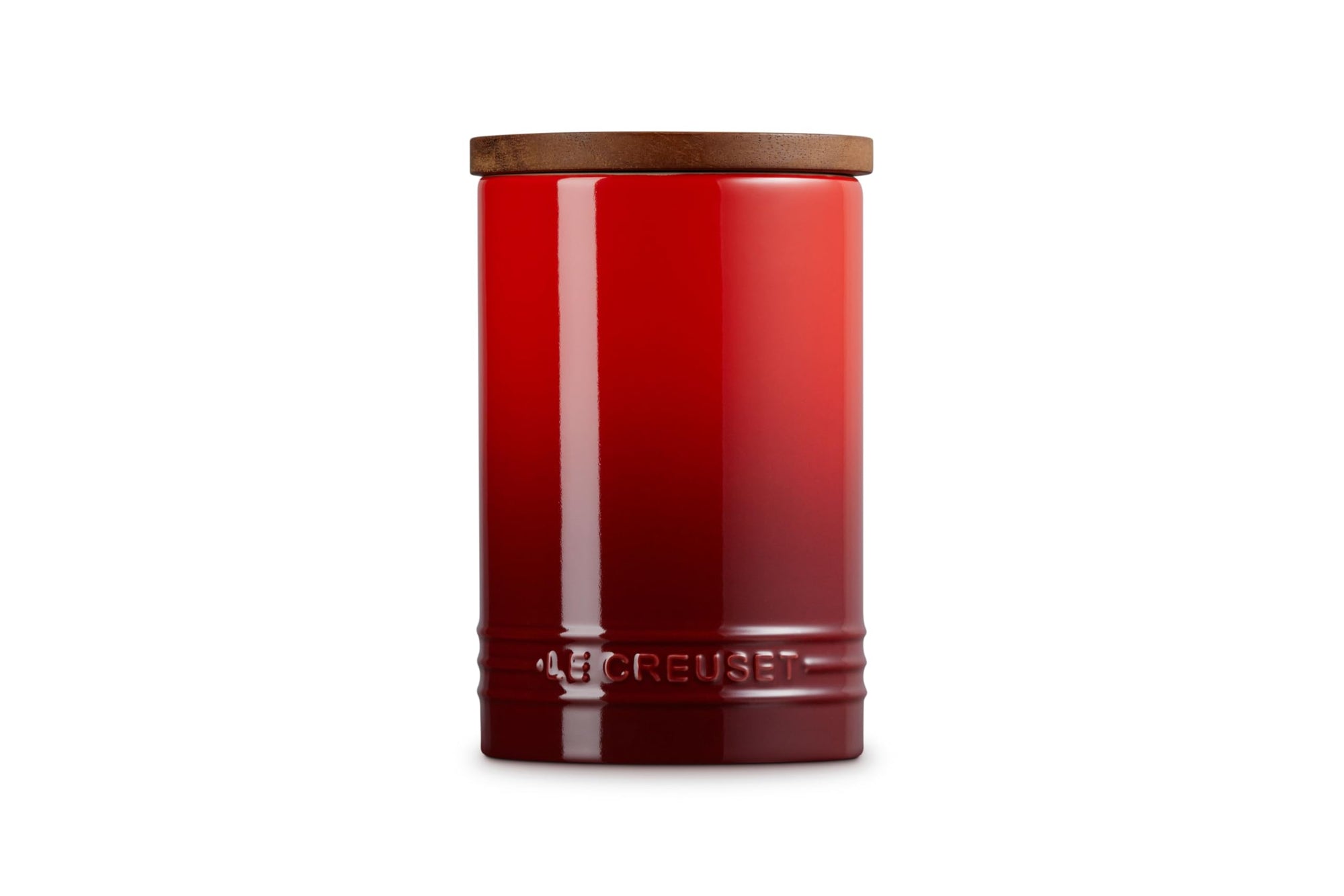 Le Creuset Stoneware Signature Canister with Wood Lid, 16 Oz.