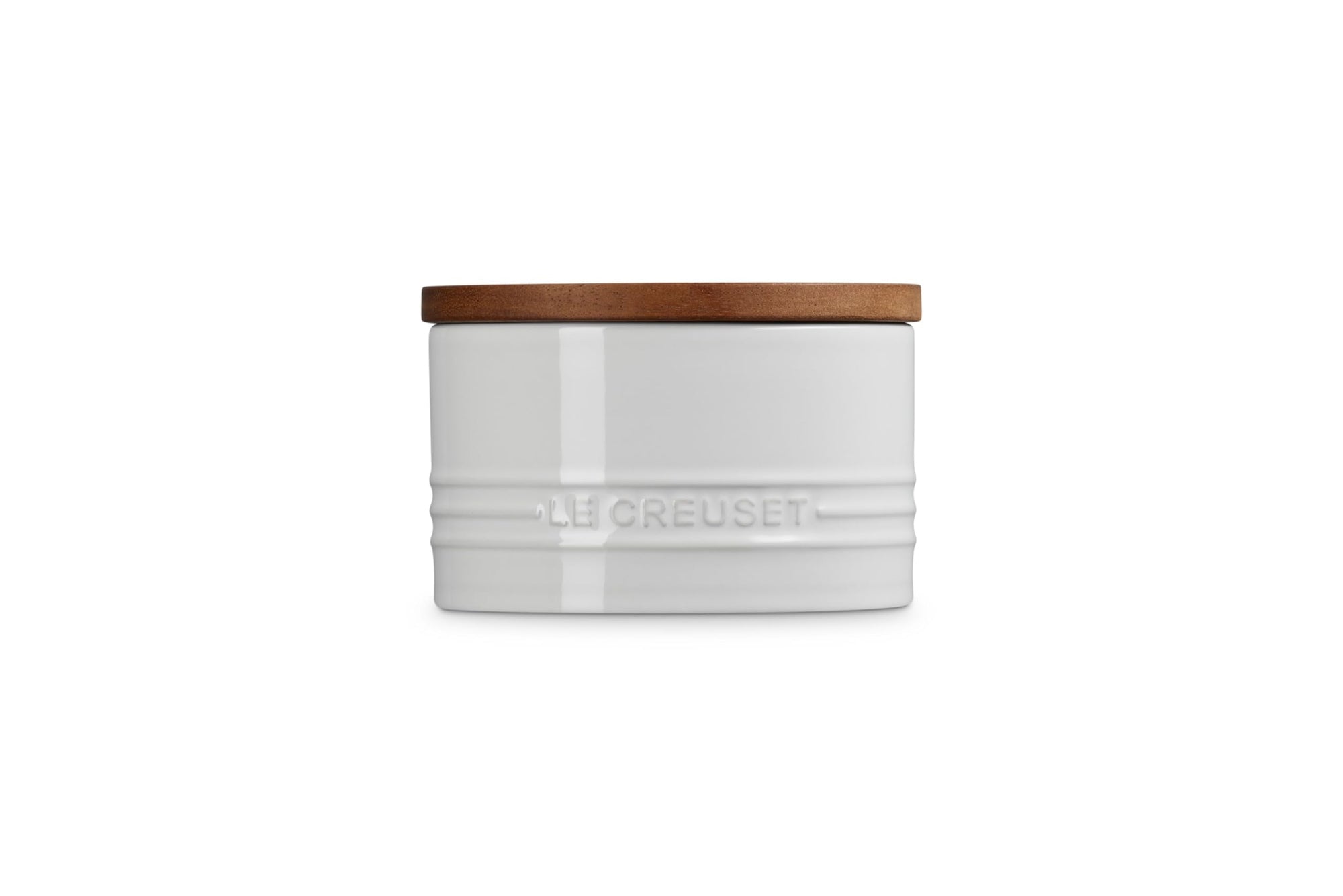 Le Creuset Stoneware Signature Canister with Wood Lid, 16 Oz.