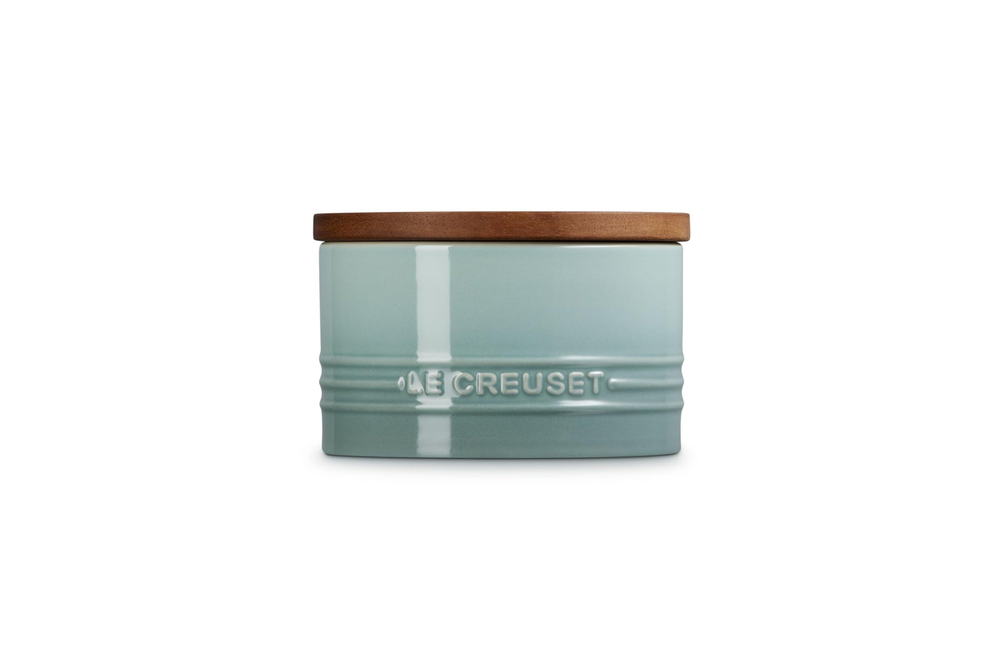 Le Creuset Stoneware Signature Canister with Wood Lid, 16 Oz.