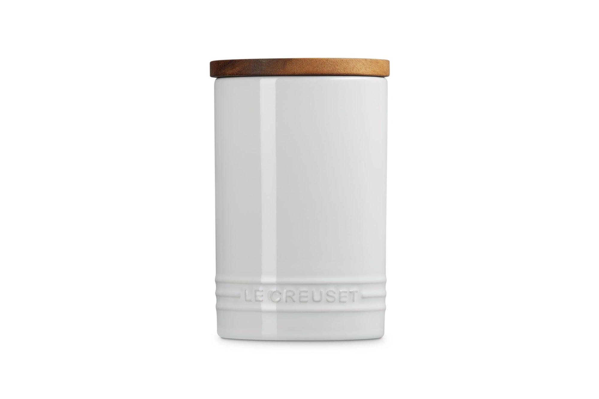 Le Creuset Stoneware Signature Canister with Wood Lid, 16 Oz.