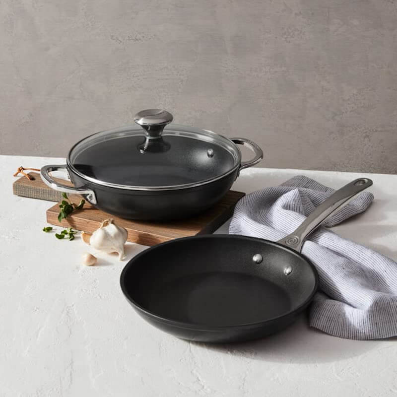 Le Creuset Toughened Nonstick Pro Cookware Set, 3pc. (9.5” Fry Pan & 2.5 qt. Braiser W/Glass Lid) - Thumbnail 5