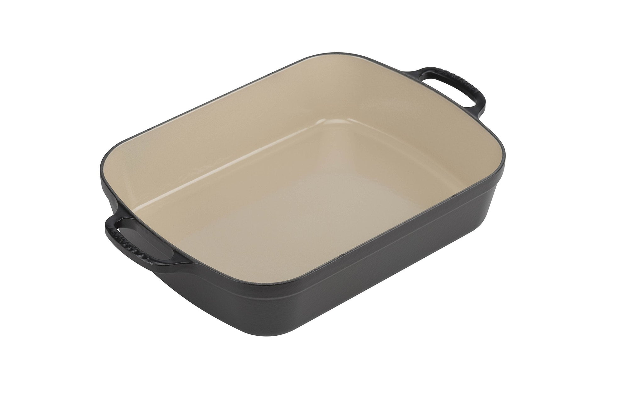 Licorice cast iron signature rectangular roaster displayed on a white background
