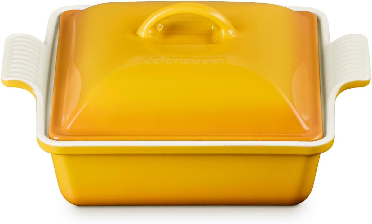 Nectar Le Creuset 2.5 qt (9-Inch) Stoneware Heritage Covered Square Casserole displayed on a white background