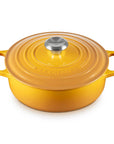 3.5 qt nectar Le Creuset Signature Round Wide Dutch Oven with a lid displayed on a white background