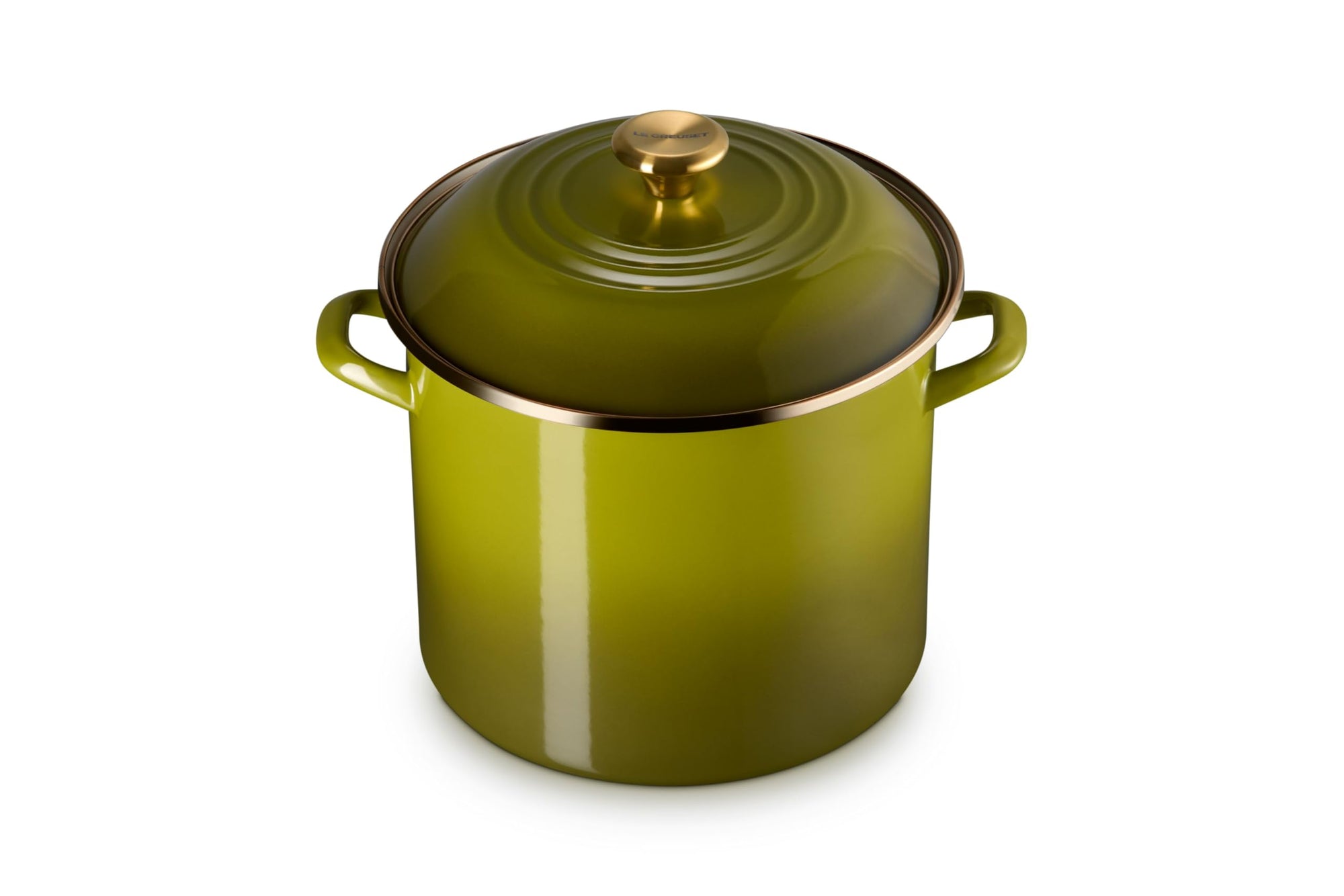 Olive pot and olive lid on a white background