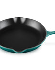 Riviera Le Creuset 11.75″ Enameled Cast Iron Signature Round Skillet with Handle displayed on a white background