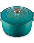 Riviera enameled cast iron Dutch oven with a lid on a white background