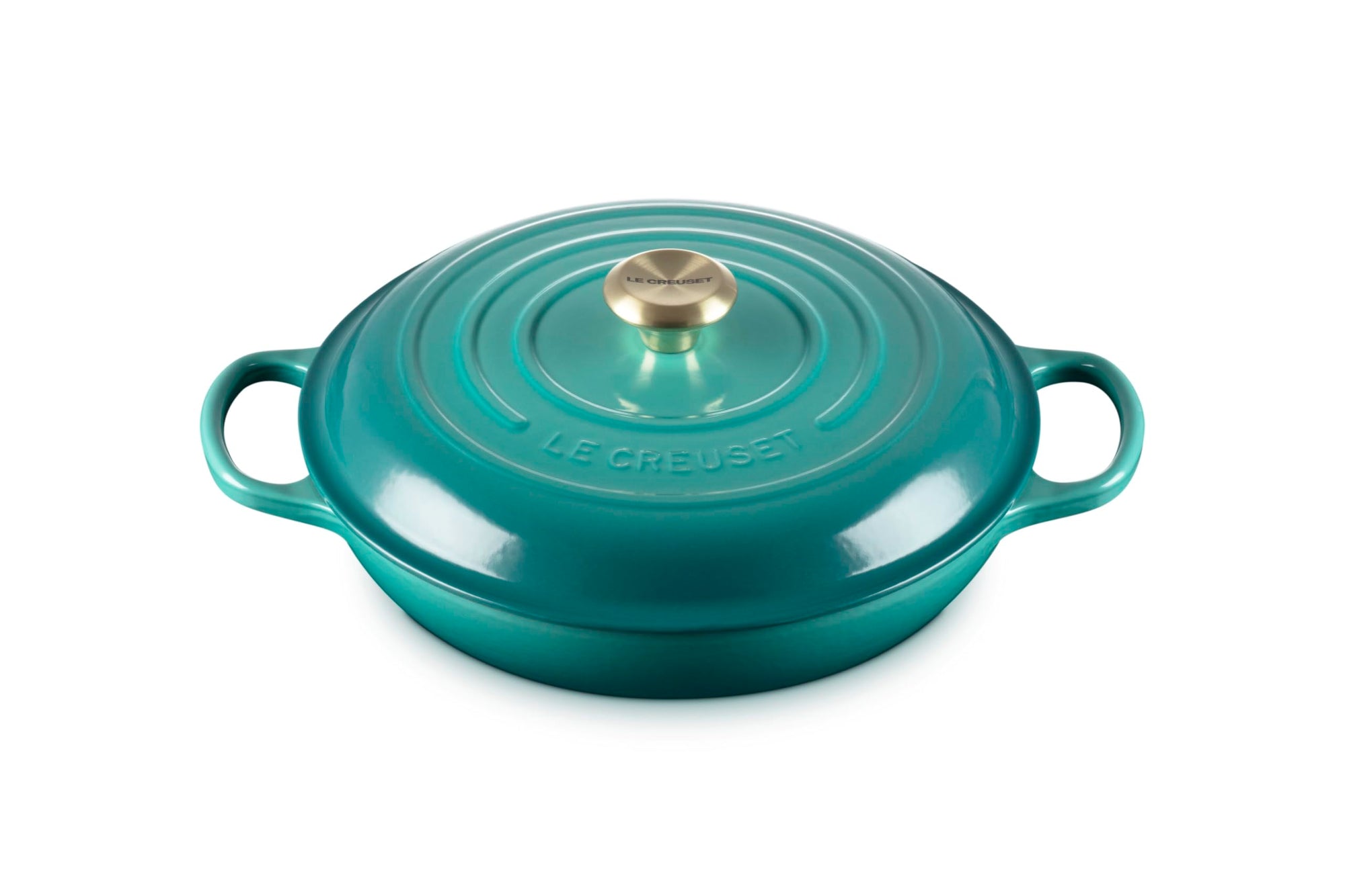 Riviera Le Creuset 3.5 qt Enameled Cast Iron Signature Braiser displayed on a white background