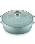 3.5 qt Sea salt Le Creuset Signature Round Wide Dutch Oven with a lid displayed on a white background