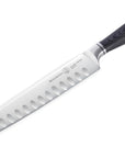Knife with a black handle on a white background