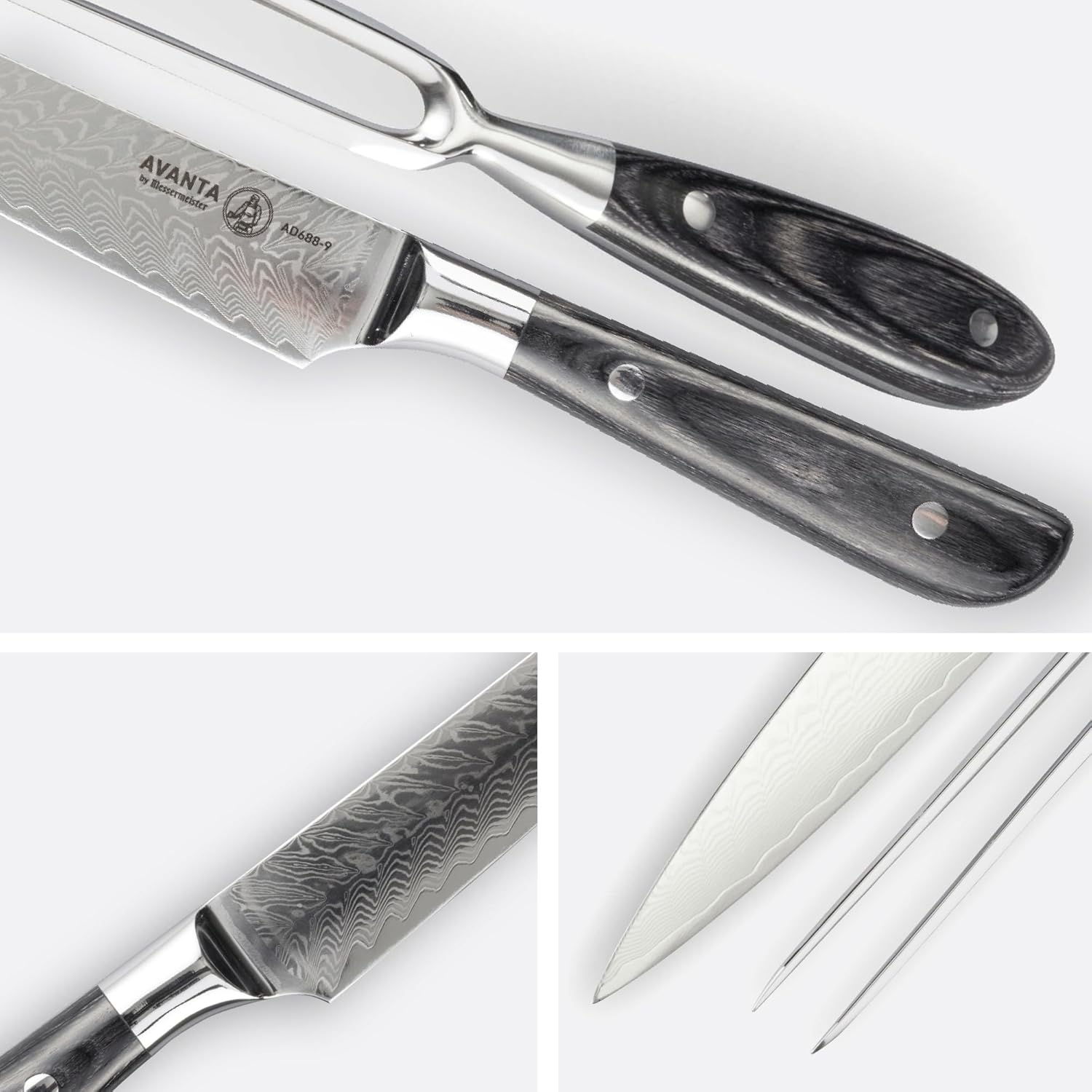 Messermeister Avanta Damascus 2 Pc Carving Set - Thumbnail 2