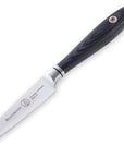 Knife with a black handle on a white background