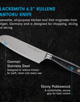 Messermeister Blacksmith Santoku Knife with Kullens / 6.5”