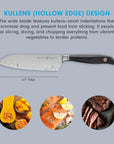 Messermeister Blacksmith Santoku Knife with Kullens / 6.5”