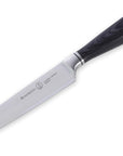 Knife with a black handle on a white background