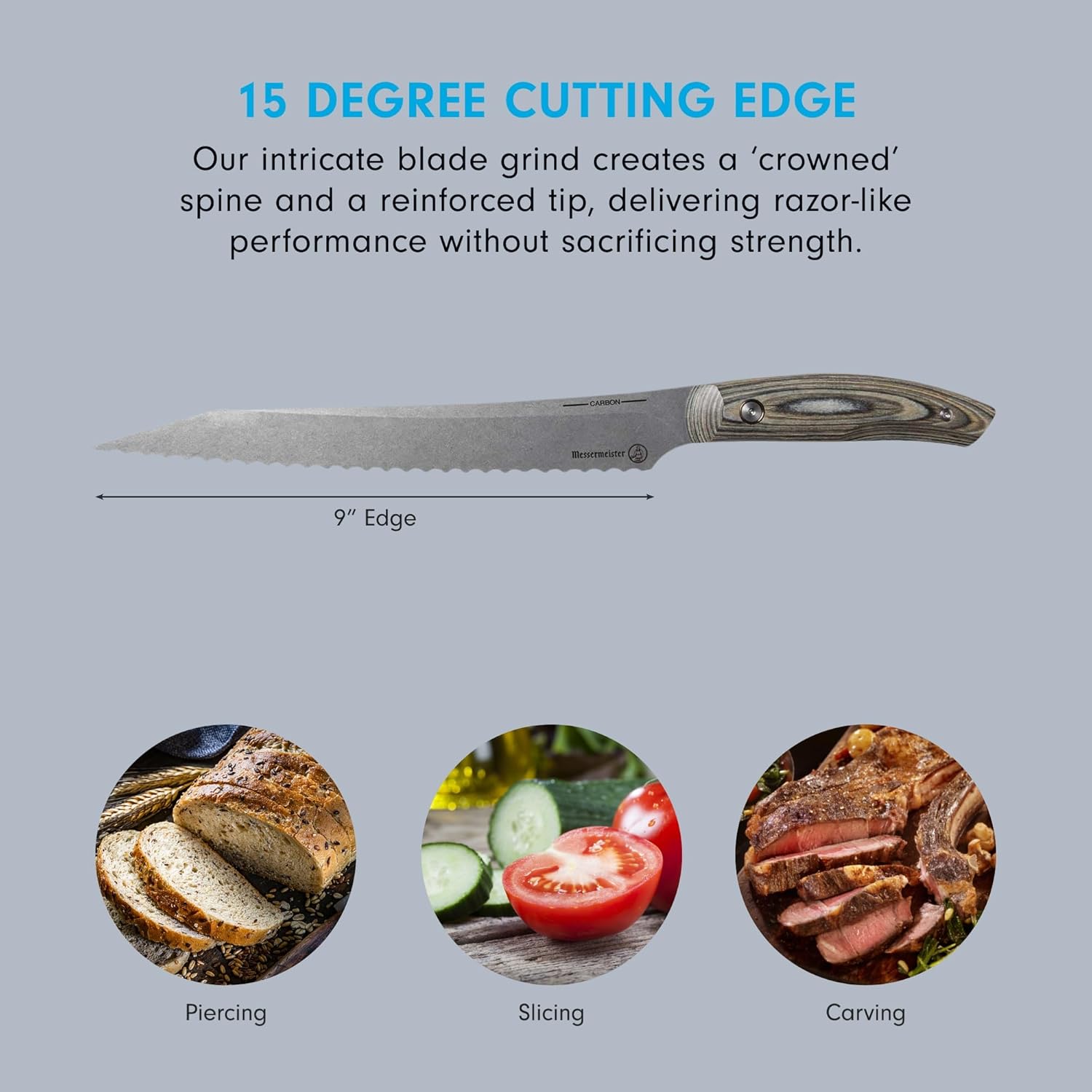 Messermeister Carbon Scalloped Slicer / 9" - Thumbnail 5